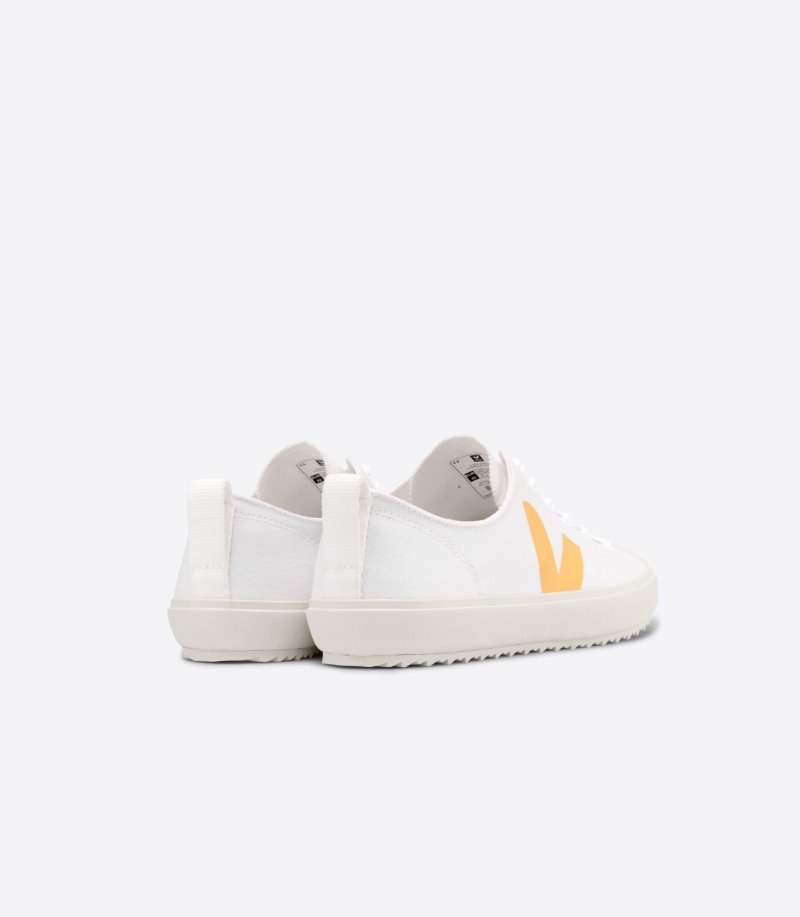 White / Yellow Veja Nova Canvas Women's Sneakers | IE-510282