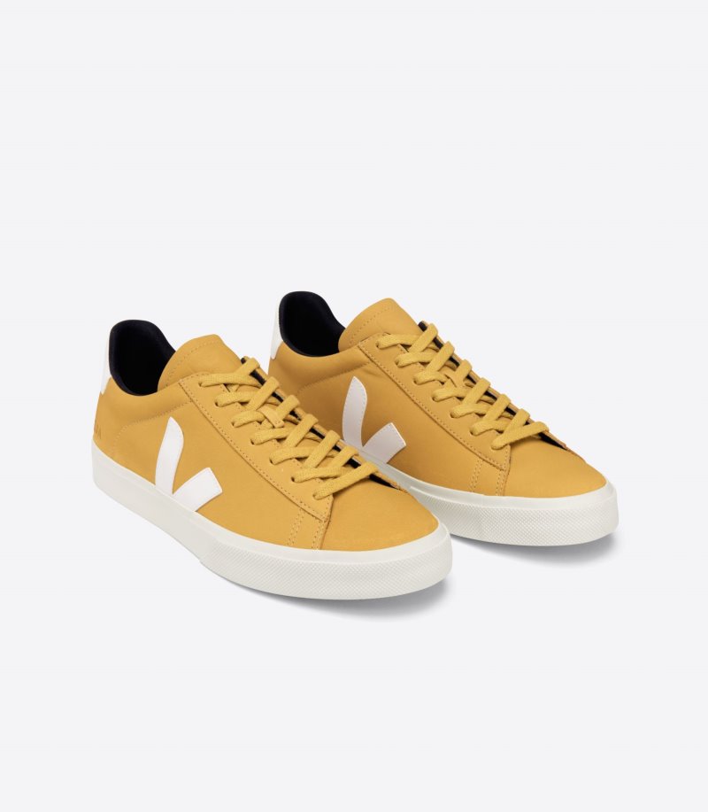 Yellow / White Veja Campo Nubuck Men's Sneakers | IE-443501