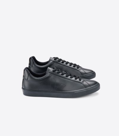 Black Veja Esplar Leather Women's Sneakers | IE-845331