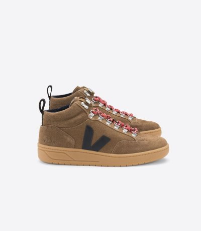 Brown / Black / Red Veja Roraima Vstore Roraima Suede Women's Sneakers | IE-522110