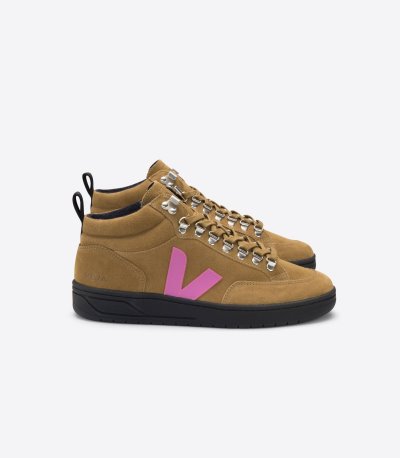 Brown / Rose Veja Roraima Vstore Roraima Suede Women's Sneakers | IE-319892