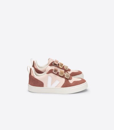 Burgundy / Pink / Gold Veja V-10 Chromefree Kids' Sneakers | IE-772464