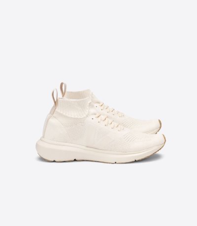 Cream Veja V-knit Rick Owens Mid Women's Sneakers | IE-984409