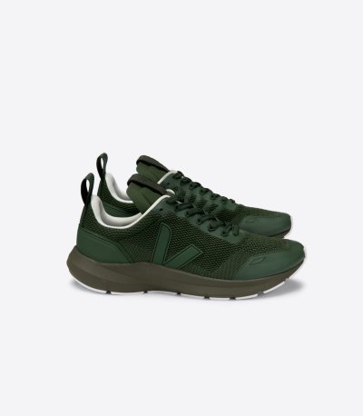 Dark Green Veja V-knit Performance Runner V-knit Veja X Rick Owens Men's Sneakers | IE-647417