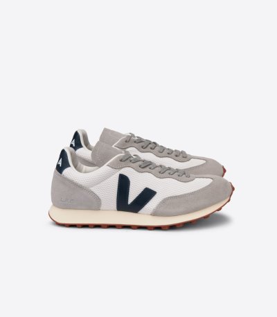 Grey / White / Indigo Veja Rio Branco Alveomesh Women's Sneakers | IE-253272