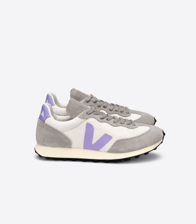 Grey / White / Purple Veja Rio Branco Hexamesh Gravel Women's Sneakers | IE-331604