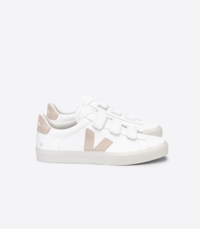 White / Beige Veja Recife Chromefree Leather Women's Sneakers | IE-614429