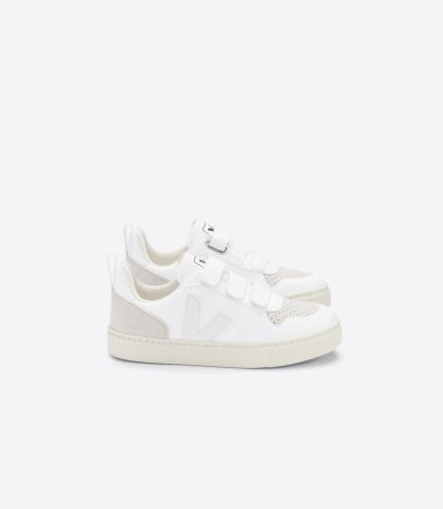 White / Beige Veja V-10 CWL Kids' Sneakers | IE-708578