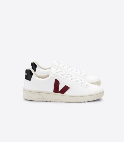 White / Black / Burgundy Veja Urca CWL Men's Sneakers | IE-665135