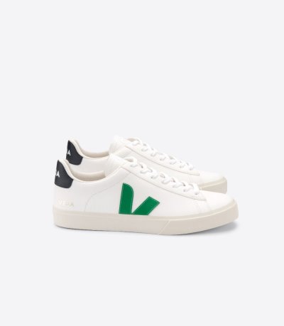 White / Green / Black Veja Campo Chromefree Women's Sneakers | IE-134021