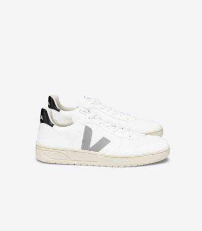 White / Grey / Black Veja V-10 CWL Women's Sneakers | IE-008372