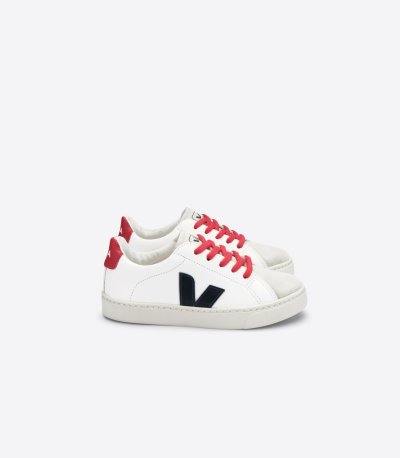 White / Navy Veja Esplar Laces Chromefree Kids' Sneakers | IE-702081