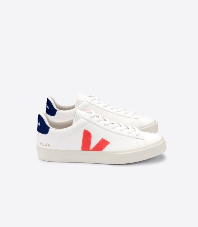 White / Orange Veja Campo Chromefree Women's Sneakers | IE-533772