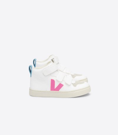 White / Rose Veja V-10 Mid CWL Kids' Sneakers | IE-917870