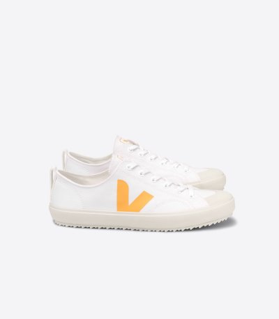 White / Yellow Veja Nova Canvas Men's Sneakers | IE-271685