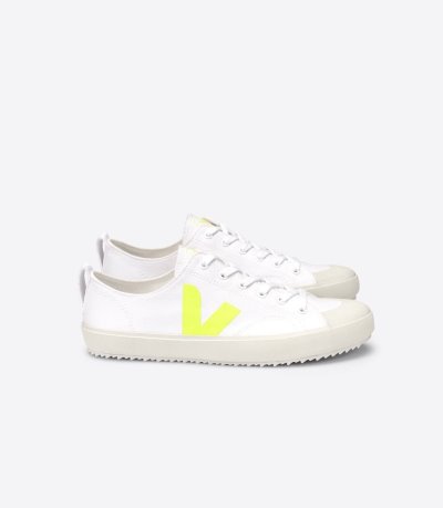 White / Yellow Veja Nova Canvas Men's Sneakers | IE-330105